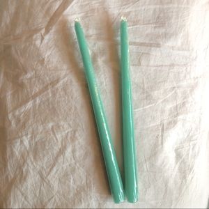 Set of 2 Turquoise 12” Taper Candles